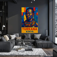 Turkana Kenya Vibrant Mosaic Art Poster