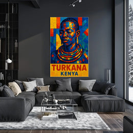 Turkana Kenya Vibrant Mosaic Art Poster
