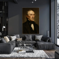 Elderly Gentleman Portrait in Artistic Oil Painting Style Poster
