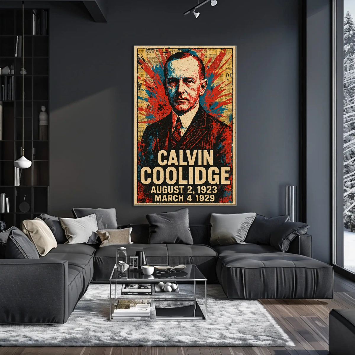 Calvin Coolidge 30th President of the United States Street Art Mashup Poster