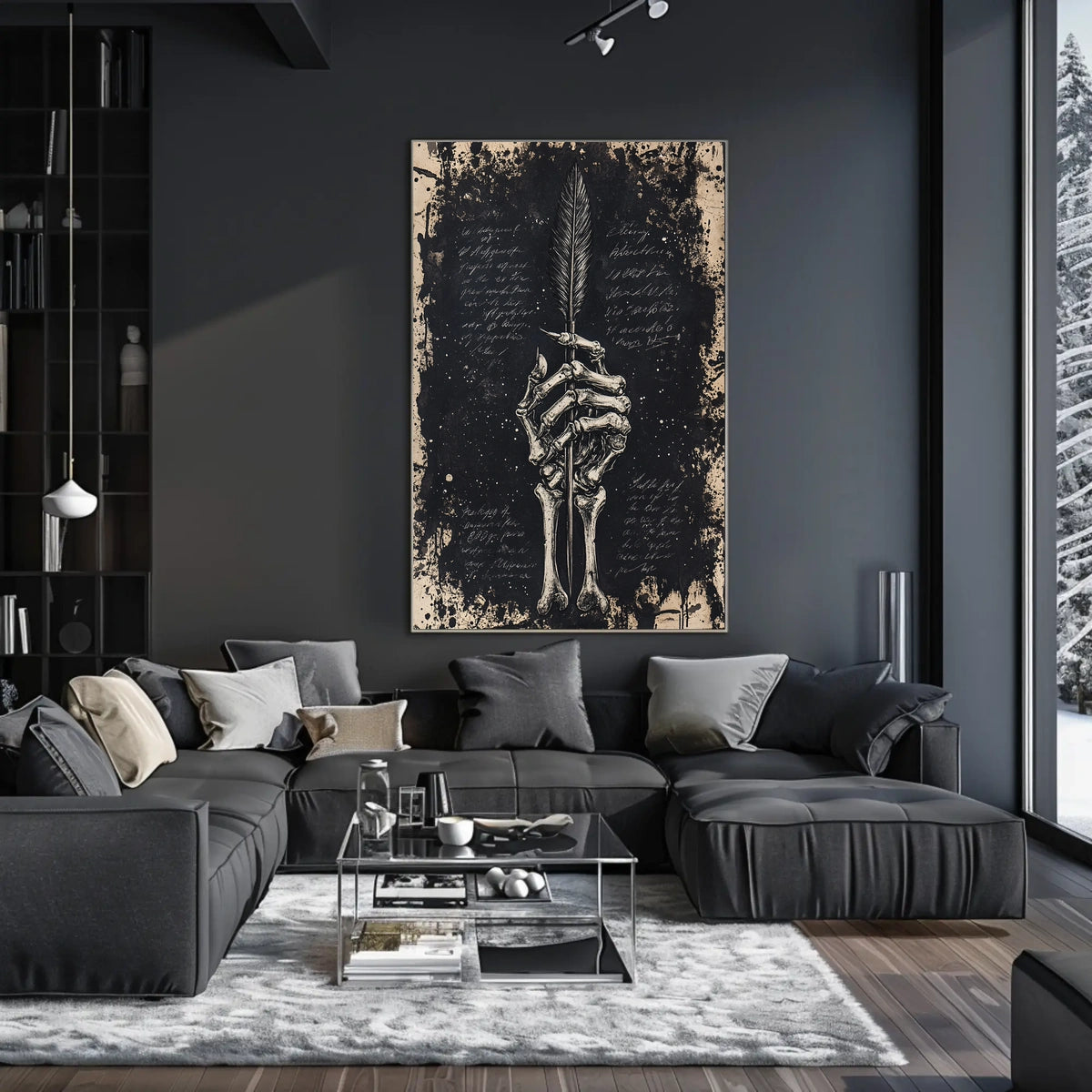 Gothic Skeleton Quill Abstract Artistic or Pop Culture Poster