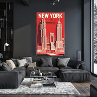 New York City Architecture Poster Vintage Wall Art For NYC