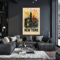 New York Skyline In Abstract Abstract Poster