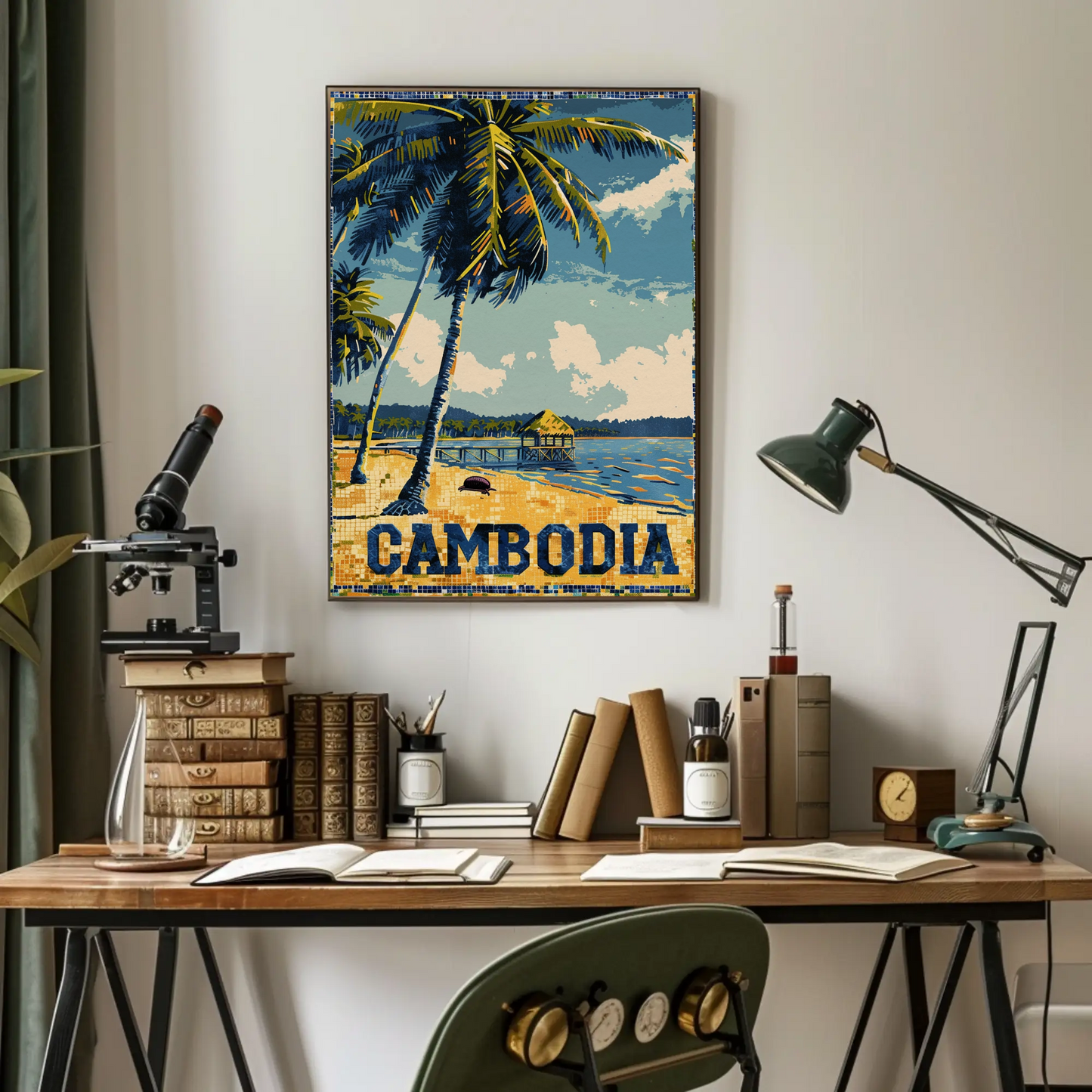 Cambodia Vintage Poster