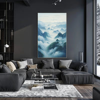 Serene Mountain Landscape Artwork with Tranquil Nature Poster