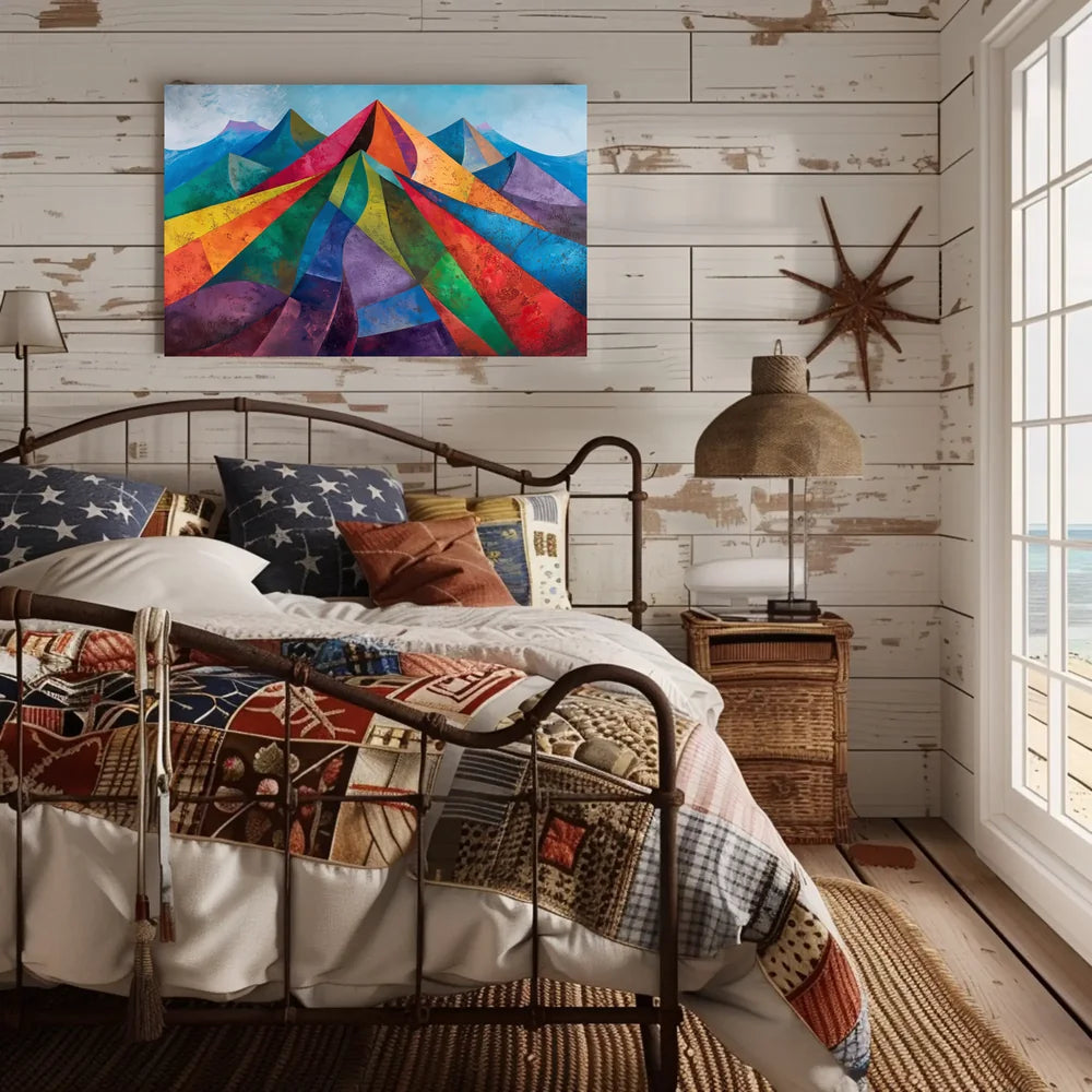Abstract Geometric Mountain Landscape Poster Art Print