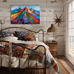 Abstract Geometric Mountain Landscape Poster Art Print