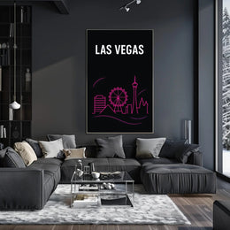 Las Vegas Neon Skyline Poster PosterGoat