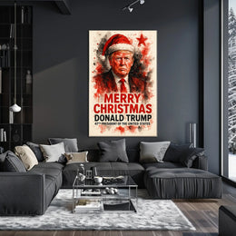 Festive Santa Hat Artwork - Abstract, Artistic, or Pop Culture Poster
