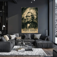 Andrew Johnson 17th President of the United States Double Exposure Poster