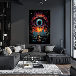 Surreal Eye Fantasy Poster: Mystical Landscape Art