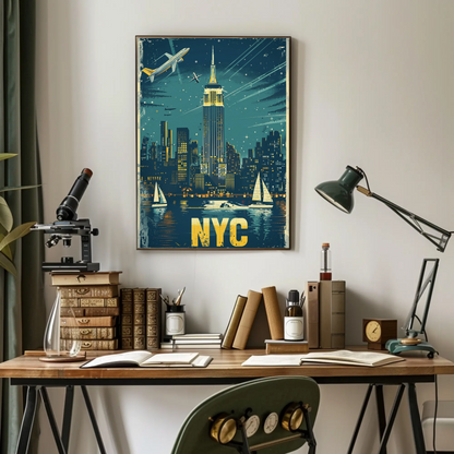Vintage Poster NYC Nightscape