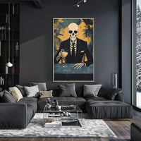 Skeleton in a Suit Elegant Macabre Tropical Poster