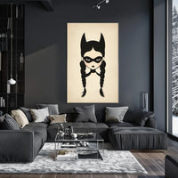 Mysterious Girl Stylized Illustration Braided Hair Poster