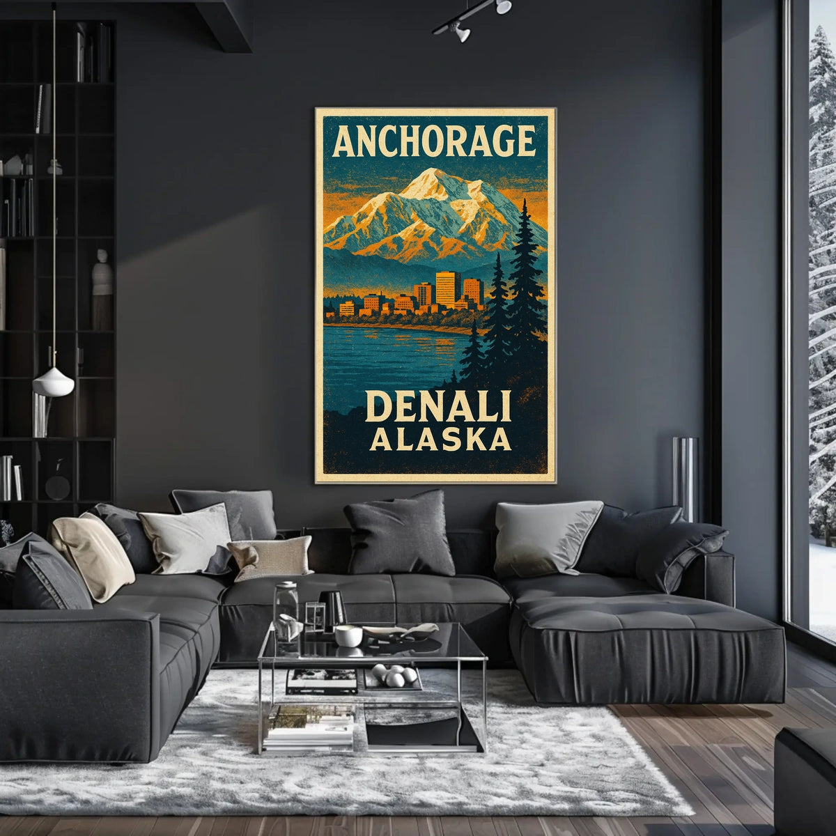 Anchorage and Denali, Alaska Poster