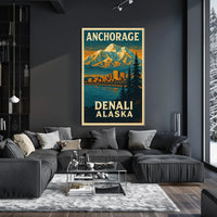 Anchorage and Denali, Alaska Poster