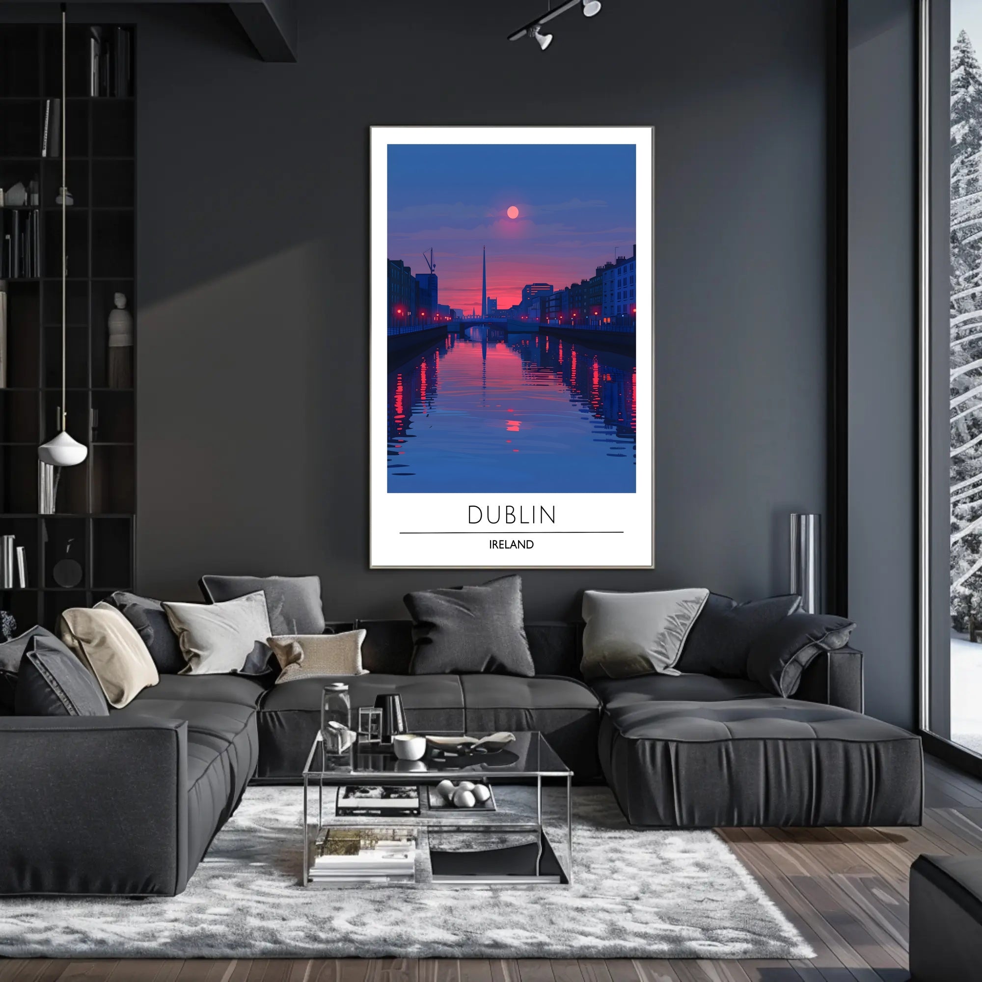 Dublin City Skyline at Sunset Urban or Cityscape Poster