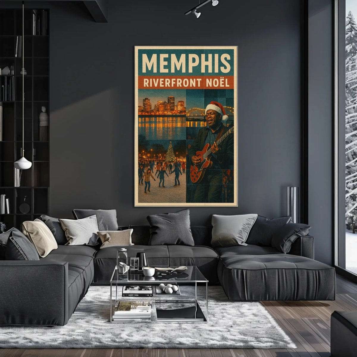 Memphis Riverfront Noël Poster