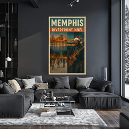 Memphis Riverfront Noël Poster
