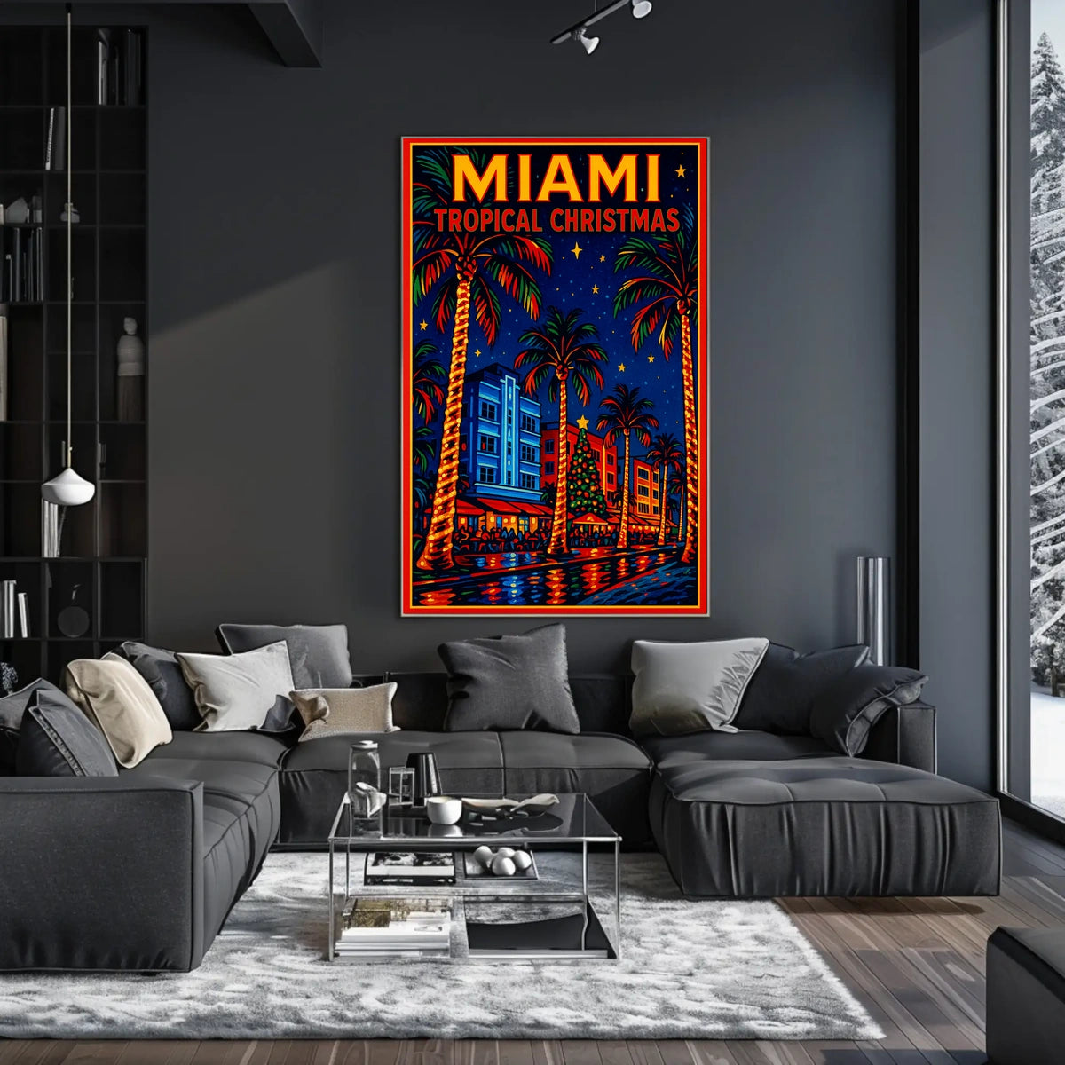 Miami Tropical Christmas Poster