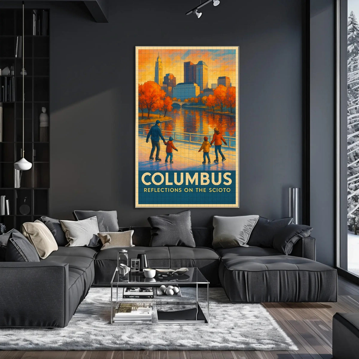 Columbus Reflections On The Scioto Poster