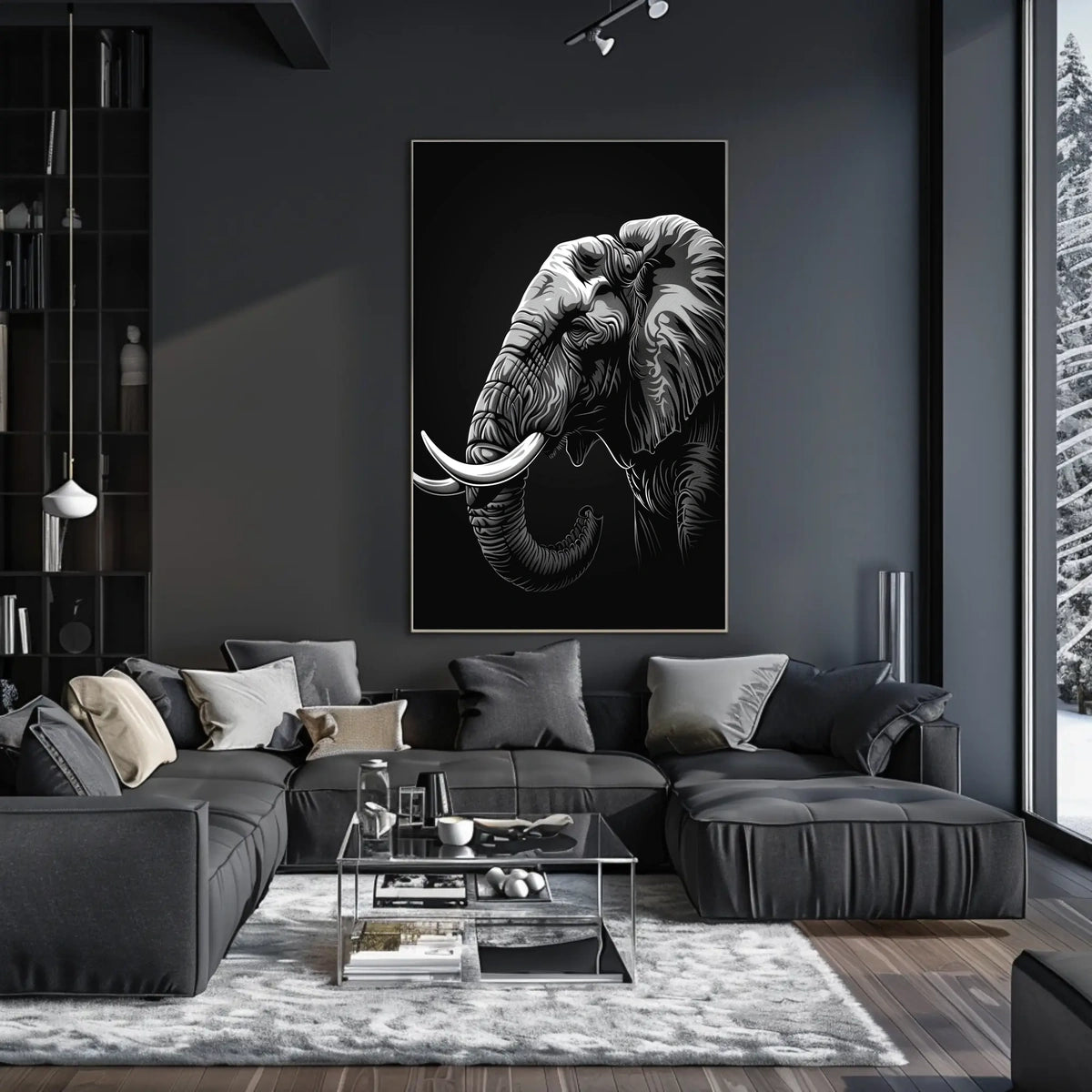 Majestic Elephant Illustration Poster