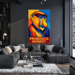Proboscis Monkey Art Poster