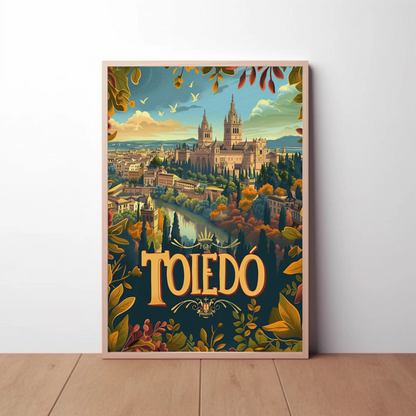 Toledo Autumn View Medieval City Travel Poster