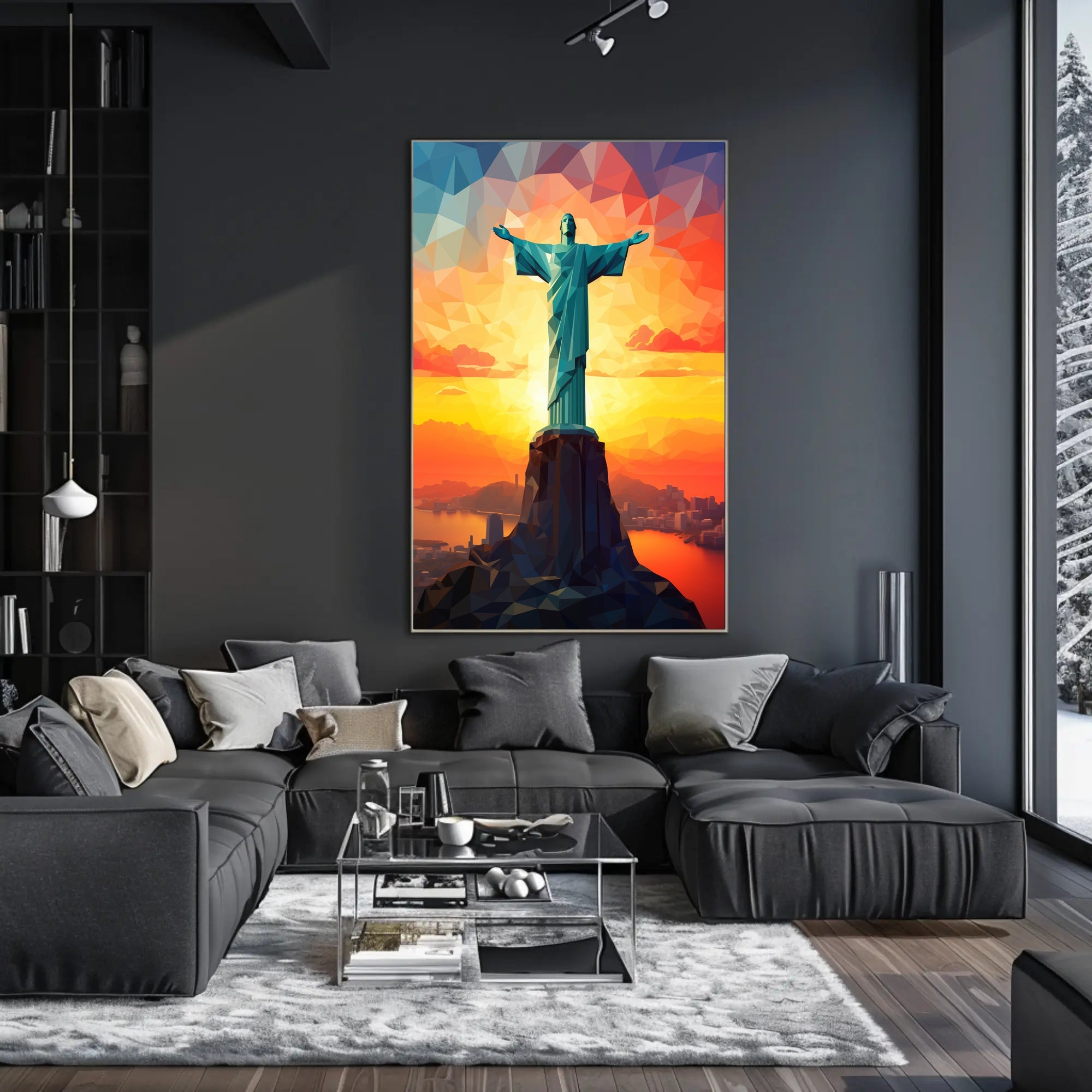 Christ The Redeemer At Sunset Poster