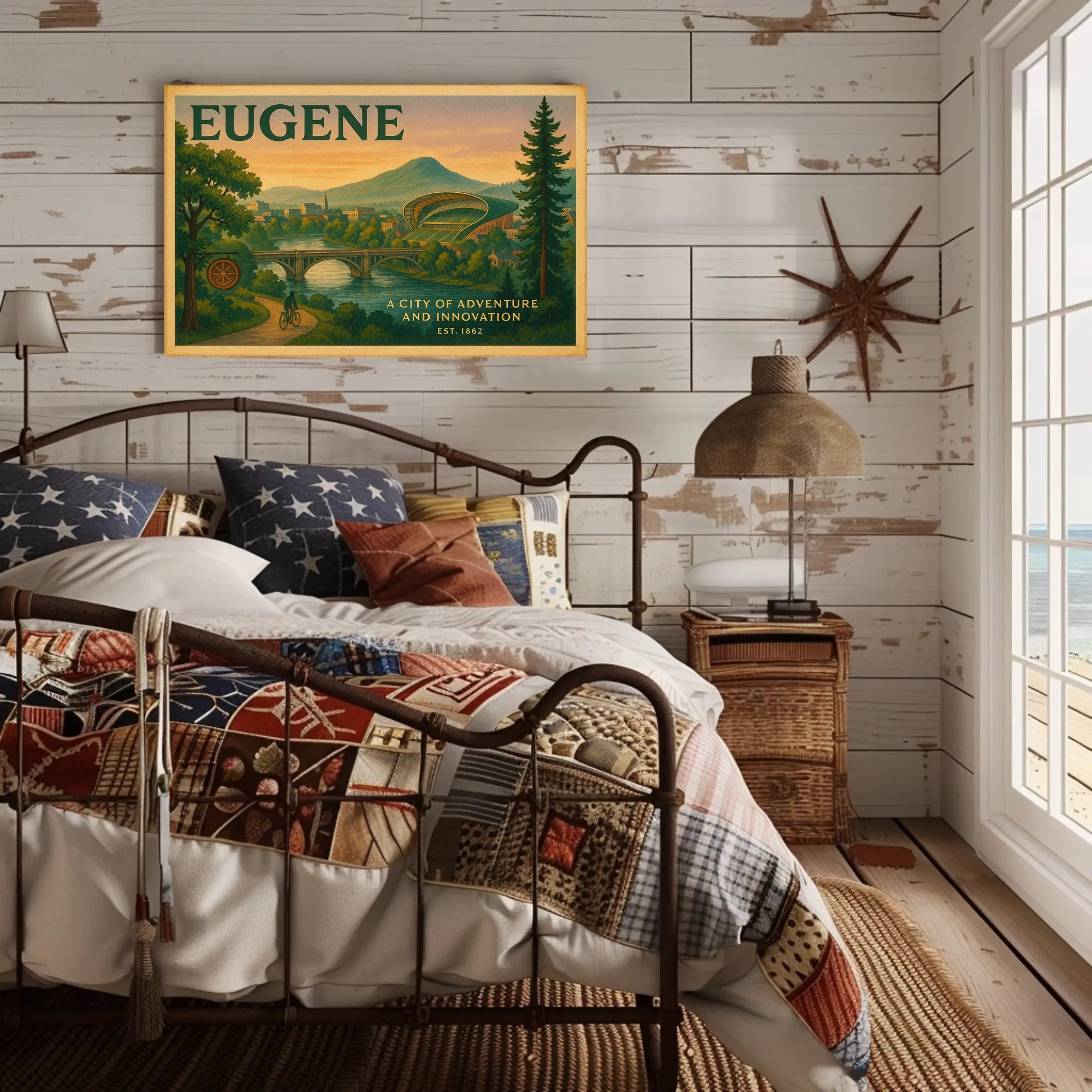 Eugene City Adventure Poster Wall Art Print