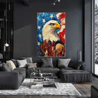 Eagle With Red White And Blue Abstract Background Poster