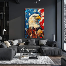 Eagle With Red White And Blue Abstract Background Poster