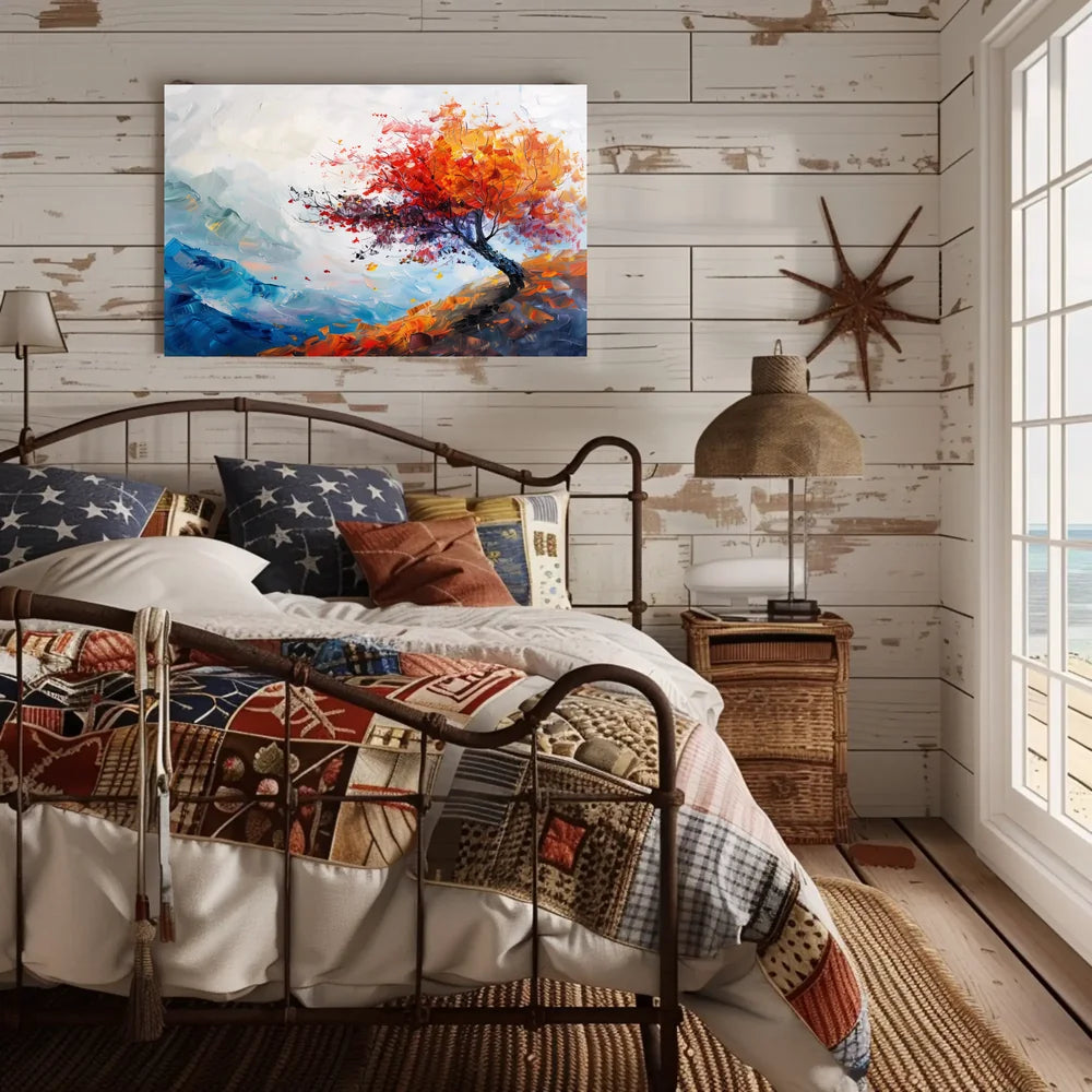 Autumn Tree Abstract Impressionist Art Poster Print