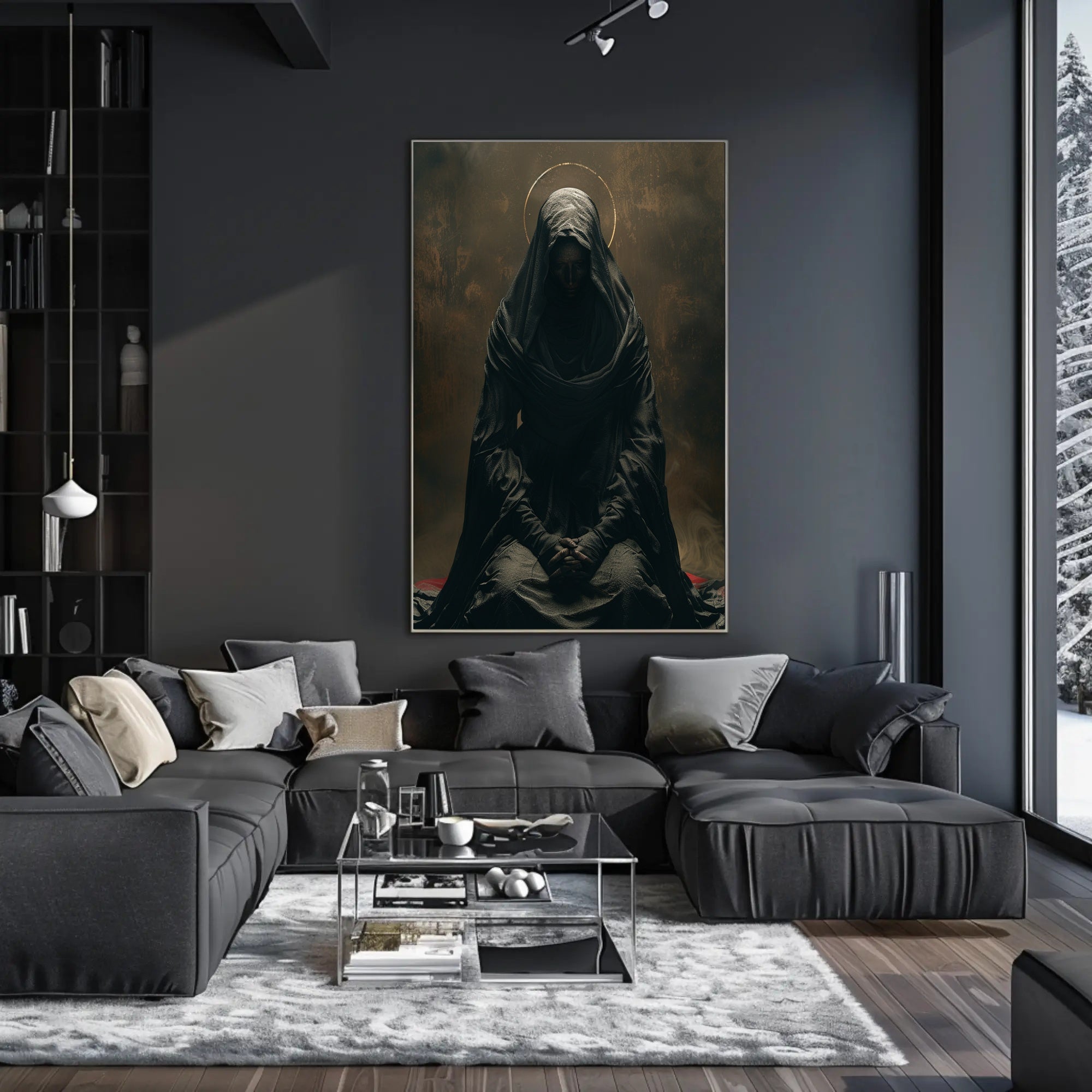 Mysterious Cloaked Figure Spiritual Art Poster Print PosterGoat