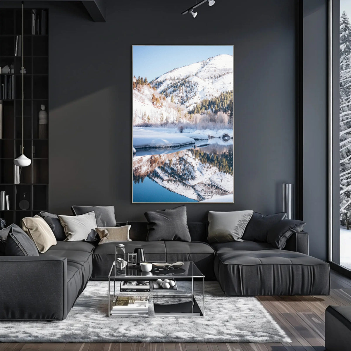 Serene Winter Mountain Reflection National Park Poster