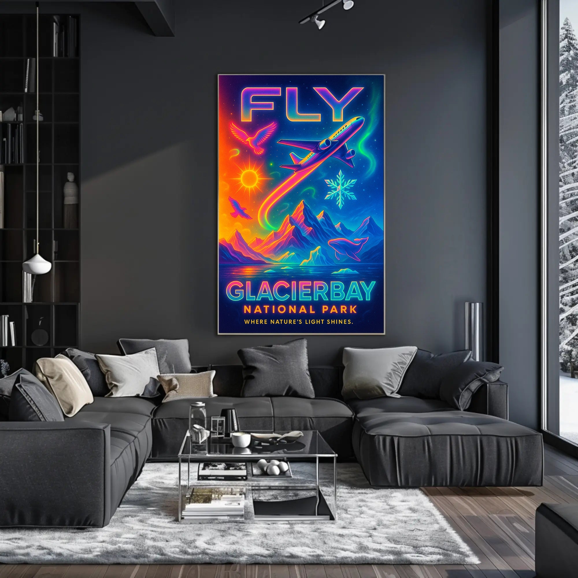 Fly to Glacier Bay National Park Poster