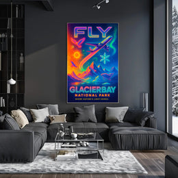Fly to Glacier Bay National Park Poster
