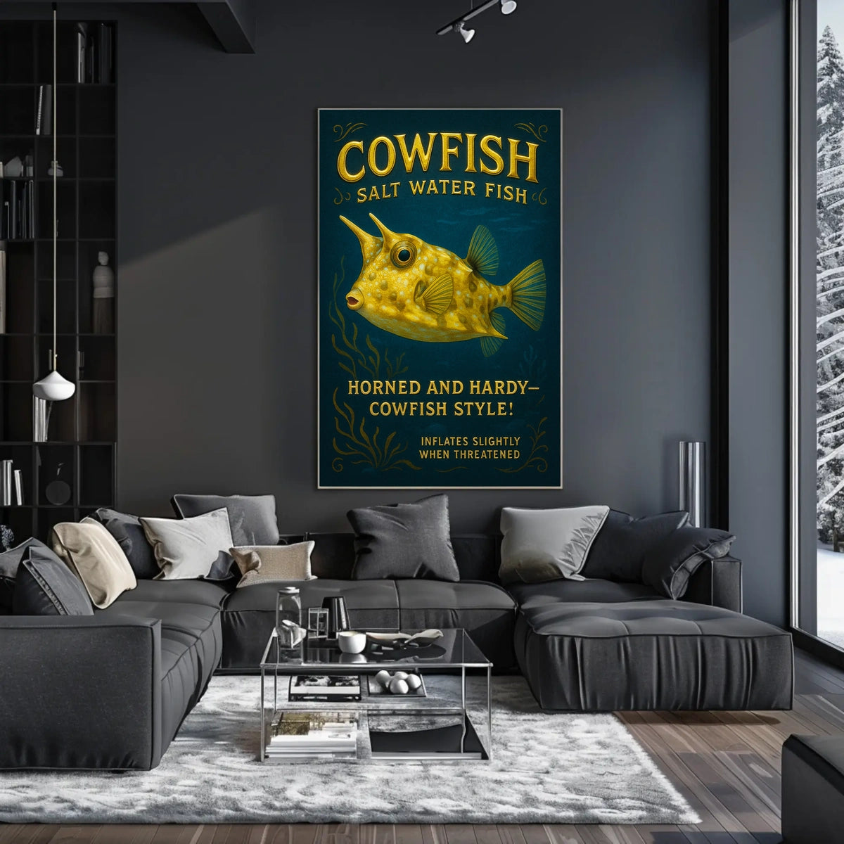Cowfish A Unique Saltwater Species Poster
