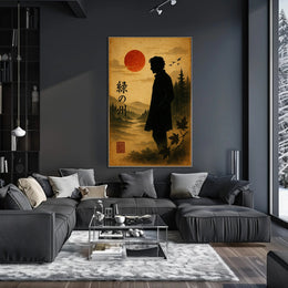 Silhouette at Sunset Art Print Wall Decor