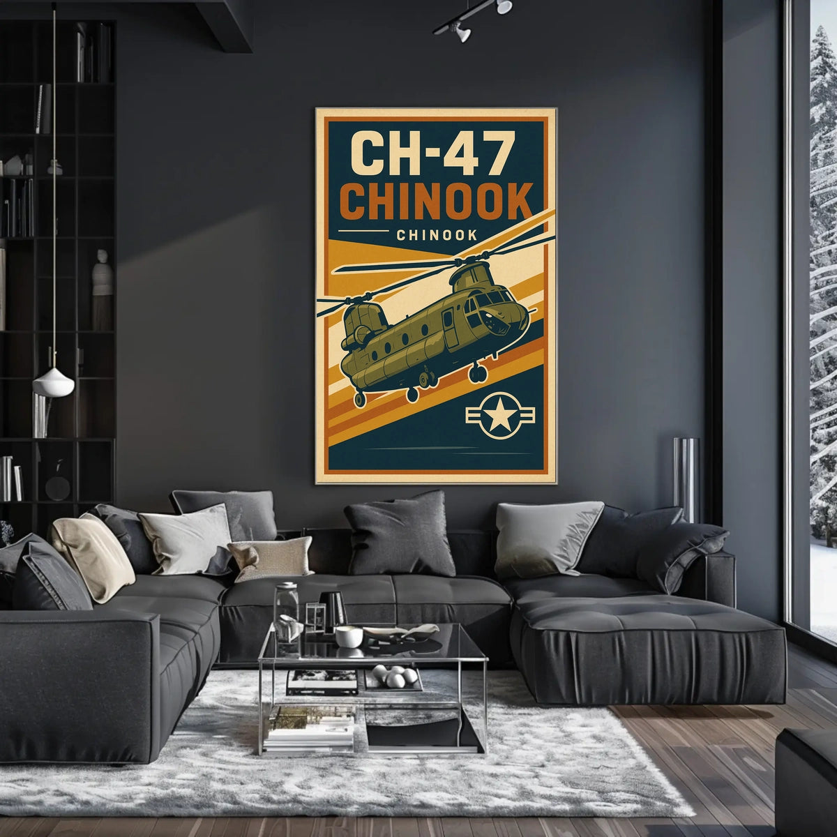 CH-47 Chinook Helicopter Poster