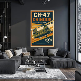 CH-47 Chinook Helicopter Poster