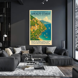 Amalfi Coast Travel Dreamscape Vintage Art Poster
