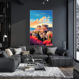 The Acropolis At Sunset Poster