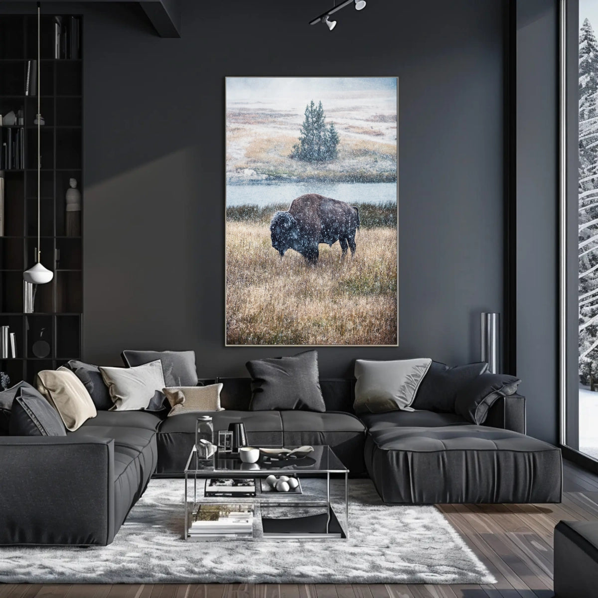 Majestic Bison In Winter Poster