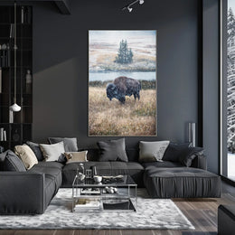 Majestic Bison In Winter Poster