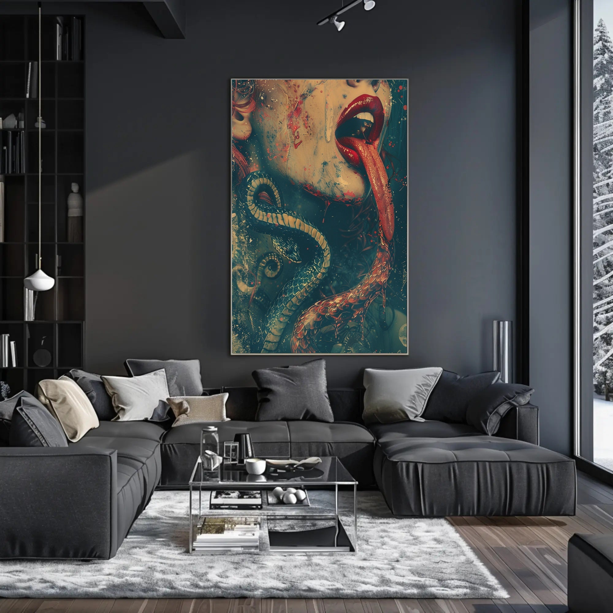 Serpentine Allure Art Poster for Home Decor PosterGoat