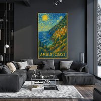 Amalfi Coast A Starry Impression Poster