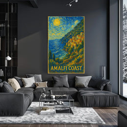 Amalfi Coast A Starry Impression Poster