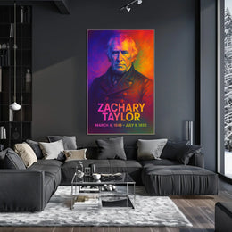 Zachary Taylor 12th President of the United States Neon Gradient Overlay Poster
