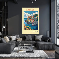 Amalfi Coast Illustration Poster
